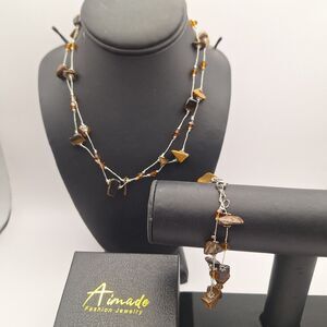 Aimade Tiger Eye Necklace & Bracelet